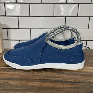 Vionic Beach Malibu Womens Size 6 Shoes Blue Canvas Casual Slip On Sneakers